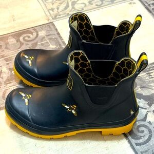 Wellibob Rain Boots Bees Black & Yellow